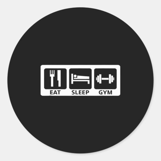 Eat Sleep Gym Fitness Trainer Workout Gift  ラウンドシール (正面)