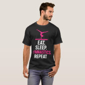 Eat Sleep Gymnastics Repeat - ユーモラス Tシャツ (正面フル)