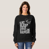 Eat Sleep Hair Styling Repeat Barber Hair Stylist スウェットシャツ (正面フル)
