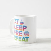Eat Sleep Hire Repeat HR Admin Coffee Mug コーヒーマグカップ (正面左)