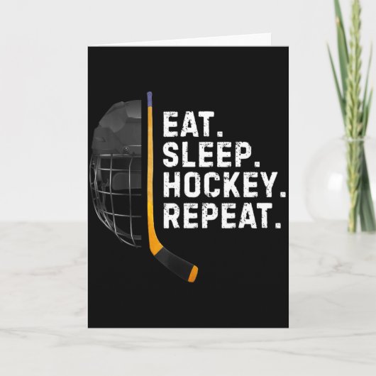 Eat Sleep Hockey Repea Funny Cool Hockey Player  カード (正面)