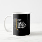Eat Sleep Hockey Repea Funny Cool Hockey Player  コーヒーマグカップ (左)