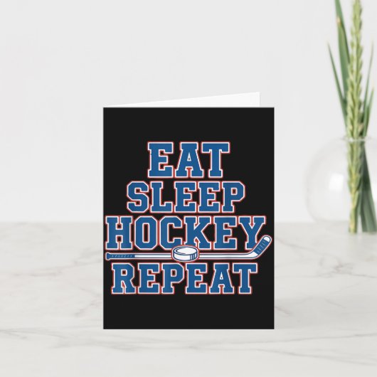 Eat Sleep Hockey Repeat Ice Hockey For Teens Kids  カード (正面)