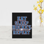Eat Sleep Hockey Repeat Ice Hockey For Teens Kids  カード (黄色い花)