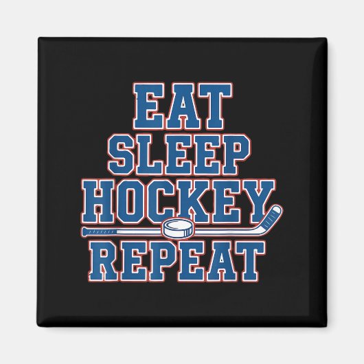 Eat Sleep Hockey Repeat Ice Hockey For Teens Kids  マグネット (正面)