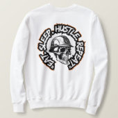 Eat Sleep Hustle Repeat バックプリント スウェットシャツ (デザイン裏面)