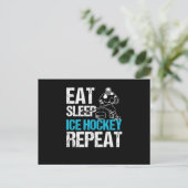 Eat Sleep Ice Hockey Sports Ice Hockey Player Gift ポストカード (スタンド正面)