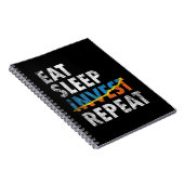 EAT SLEEP INVEST REPEAT STOCK MARKET  ノートブック (右側)