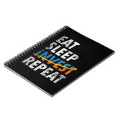 EAT SLEEP INVEST REPEAT STOCK MARKET  ノートブック (左側)