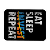 EAT SLEEP INVEST REPEAT STOCK MARKET  マグネット (横)