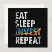 EAT SLEEP INVEST REPEAT STOCK MARKET  招待状 (正面/裏面)