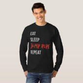 Eat Sleep Jump Rope Repeat Jump Rope Fitness Tシャツ (正面フル)