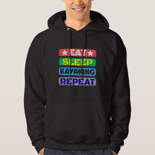 eat sleep kayaking repeat パーカ (正面)
