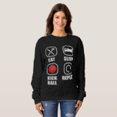 Eat Sleep Kickball Repeat Kick Ball Player スウェットシャツ (正面フル)