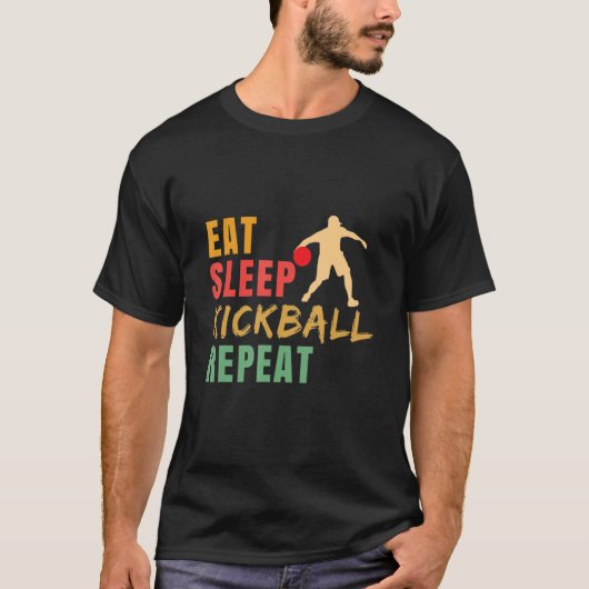 Eat Sleep Kickball Repeat Kickball Kickball Player Tシャツ (正面)
