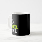 Eat Sleep Kickbox Repeat Kickboxing Kick Boxing Fu コーヒーマグカップ (正面左)