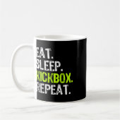 Eat Sleep Kickbox Repeat Kickboxing Kick Boxing Fu コーヒーマグカップ (左)