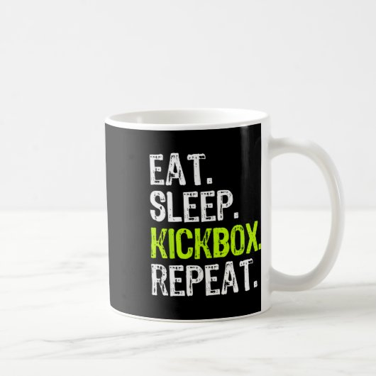 Eat Sleep Kickbox Repeat Kickboxing Kick Boxing Fu コーヒーマグカップ (右)