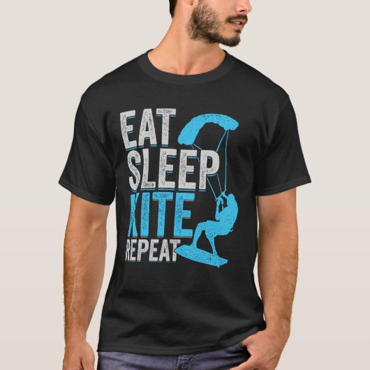 Eat Sleep Kite Repeat Kitesurfing Kitesurfer Gift Tシャツ (正面)