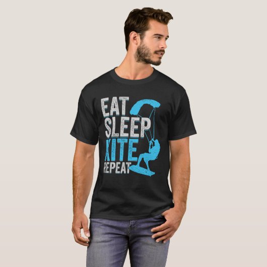Eat Sleep Kite Repeat Kitesurfing Kitesurfer Gift Tシャツ (正面フル)