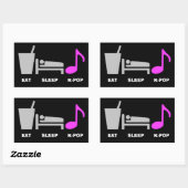 Eat Sleep Kpopステッカー 長方形シール (シート)