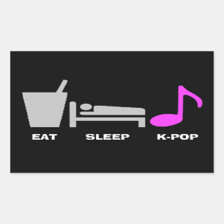 Eat Sleep Kpopステッカー 長方形シール