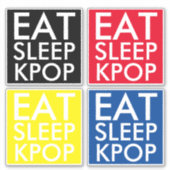 Eat Sleep Kpop 4枚セット ディカットステッカー シール (正面)
