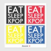 Eat Sleep Kpop 4枚セット ディカットステッカー シール (シート)