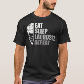 Eat Sleep Lacrosse Repeat Funny Lacrosse Tシャツ (正面)