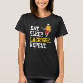 Eat Sleep Lacrosse Repeat Sports Team Tシャツ (正面)