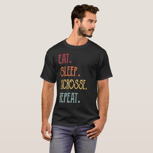 Eat Sleep Lacrosse Repeat Tシャツ (正面フル)