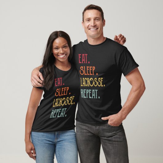 Eat Sleep Lacrosse Repeat Tシャツ (ユニセックス)