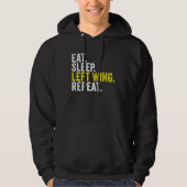 Eat Sleep Left Wing Repeat  Rugby Winger パーカ (正面)