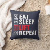 Eat Sleep Lift Repeat クッション (ブランケット)