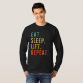 Eat Sleep Lift Repeat Weightlifting Weightlifter V Tシャツ (正面フル)