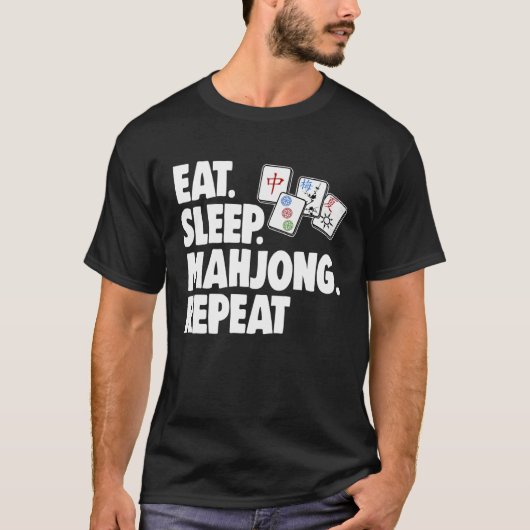 Eat Sleep Mahjong Repea Women Game Tシャツ (正面)