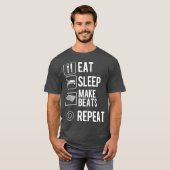 Eat Sleep Make Beats Repeat Hip Hop Music Tシャツ (正面フル)