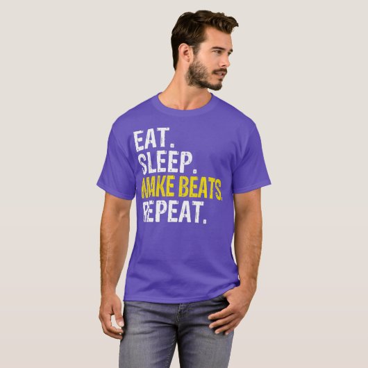Eat Sleep Make Beats Repeat Music Gift Tシャツ (正面フル)