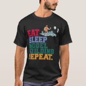 Eat Sleep Model Building Repeat Model Builder Arch Tシャツ (正面)
