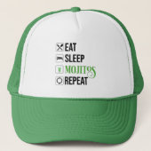 Eat Sleep Mojitos Repeat キャップ (正面)
