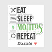 Eat Sleep Mojitos Repeat シール (シート)