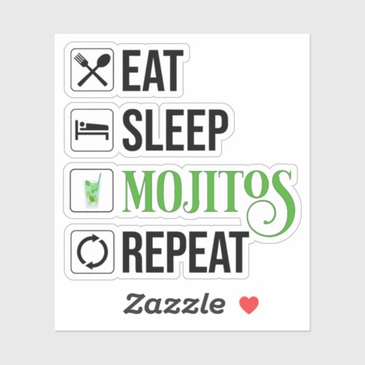 Eat Sleep Mojitos Repeat シール (シート)
