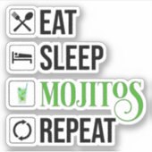 Eat Sleep Mojitos Repeat シール (正面)