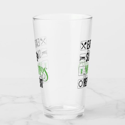 Eat Sleep Mojitos Repeat タンブラーグラス (右)