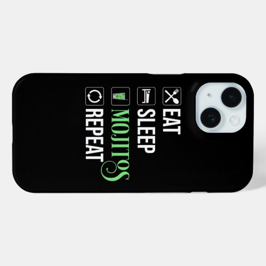 Eat Sleep Mojitos Repeat Case-Mate iPhoneケース (裏面 (横))