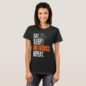 Eat Sleep Motocross Repeat Dirt Bker Motorcycle En Tシャツ (正面フル)