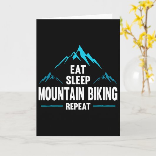 Eat Sleep Mountain Biking Repeat - カード (黄色い花)