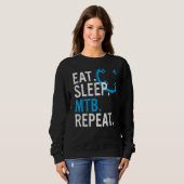 Eat Sleep MTB Repeat Mountain Bike 3 スウェットシャツ (正面フル)