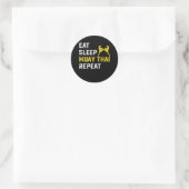 Eat Sleep Muay Thai Repeat Gift ラウンドシール (バッグ)