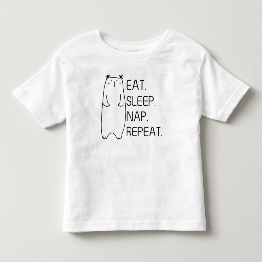 Eat Sleep Nap Repeat オリジナル ベビー ベア ボディスーツ (正面)